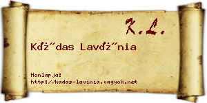 Kádas Lavínia névjegykártya